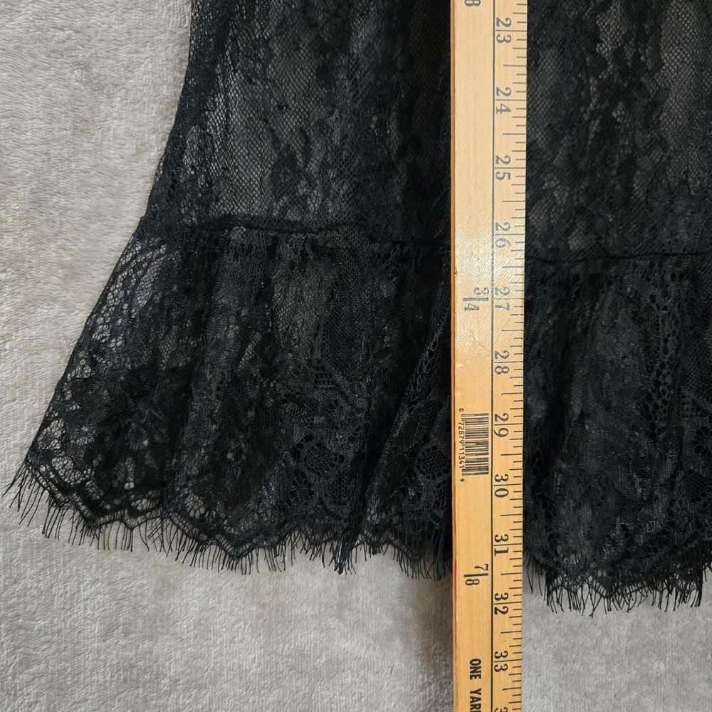 Unbranded Sheer Lace Tunic Top Large Black Whimsigoth Layering Grunge Romantic - Picture 6 of 8
